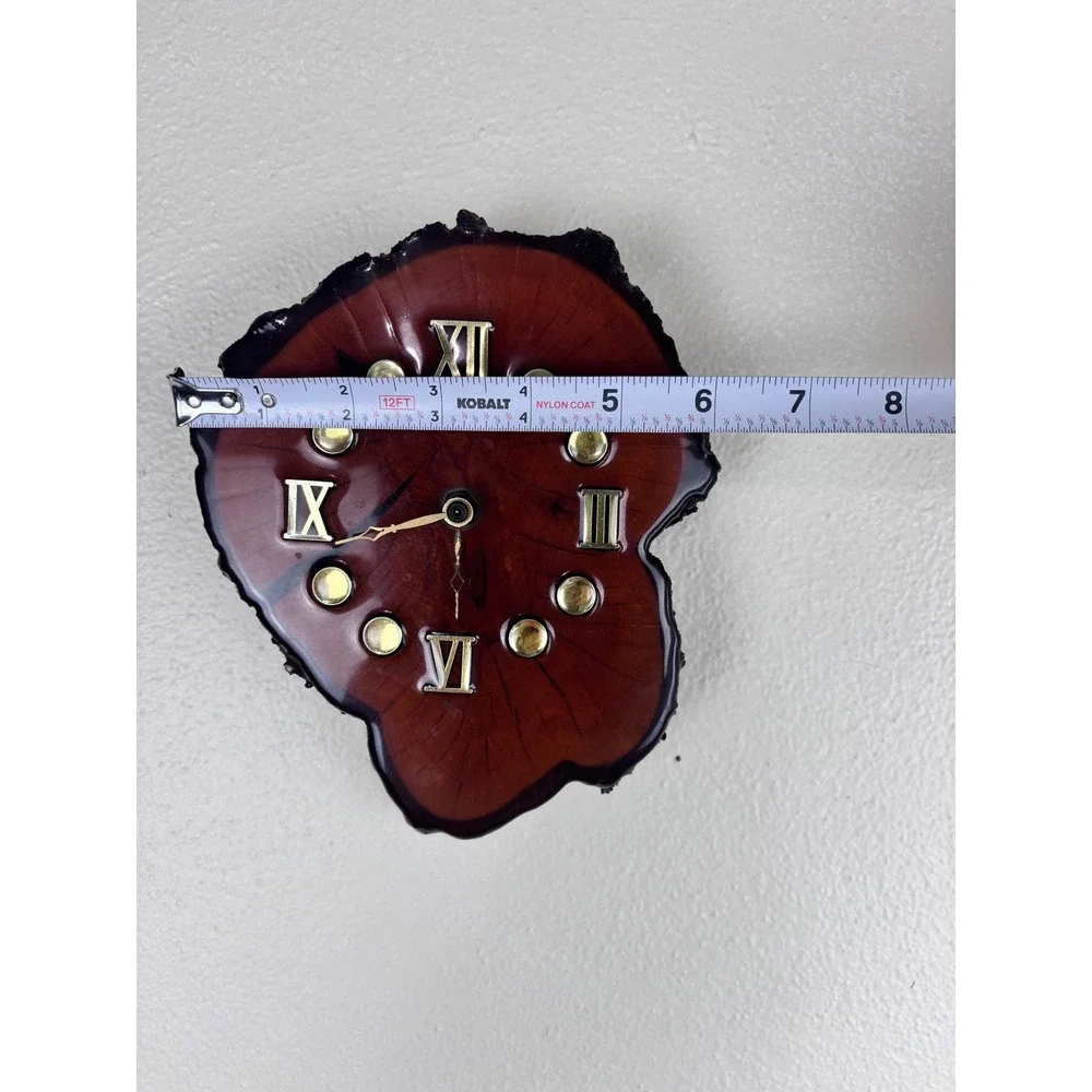 Live Edge Wood Slice Wall Clock Roman Numerals Rustic Handmade 8x6
